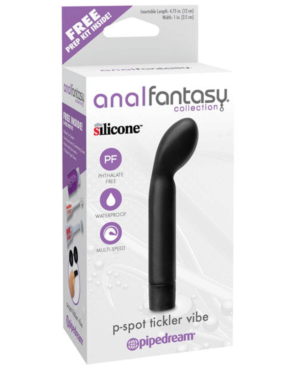 Anal Fantasy Collection P Spot Tickler Vibe - Black - SEX LOVE DOLLS