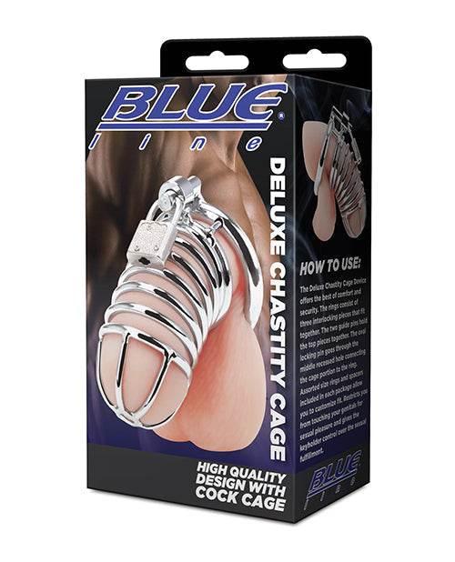 Blue Line Deluxe Chastity Cage - SEX LOVE DOLLS