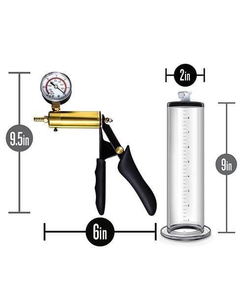 Blush Performance Vx6 Vacuum Penis Pump W-brass Pistol & Pressure Gauge - Clear - SEX LOVE DOLLS