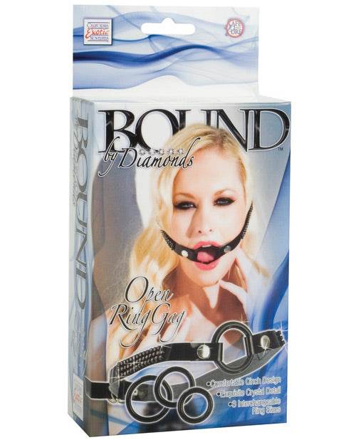 Bound by Diamonds Open Ring Gag - Black - SEX LOVE DOLLS