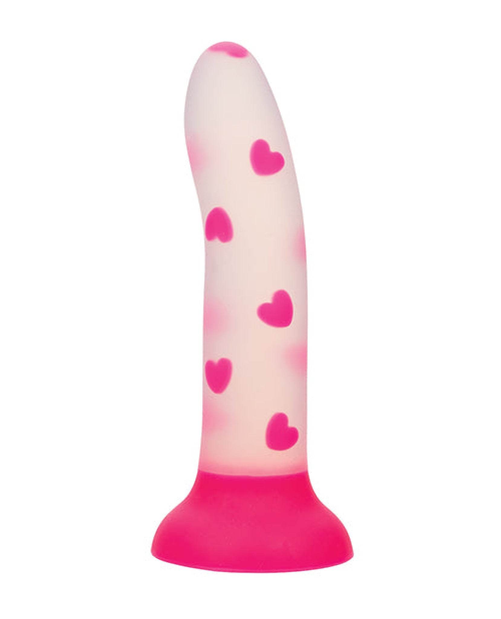 Glow Stick Heart Suction Cup Glow-in-the-Dark Dildo - Pink - SEX LOVE DOLLS