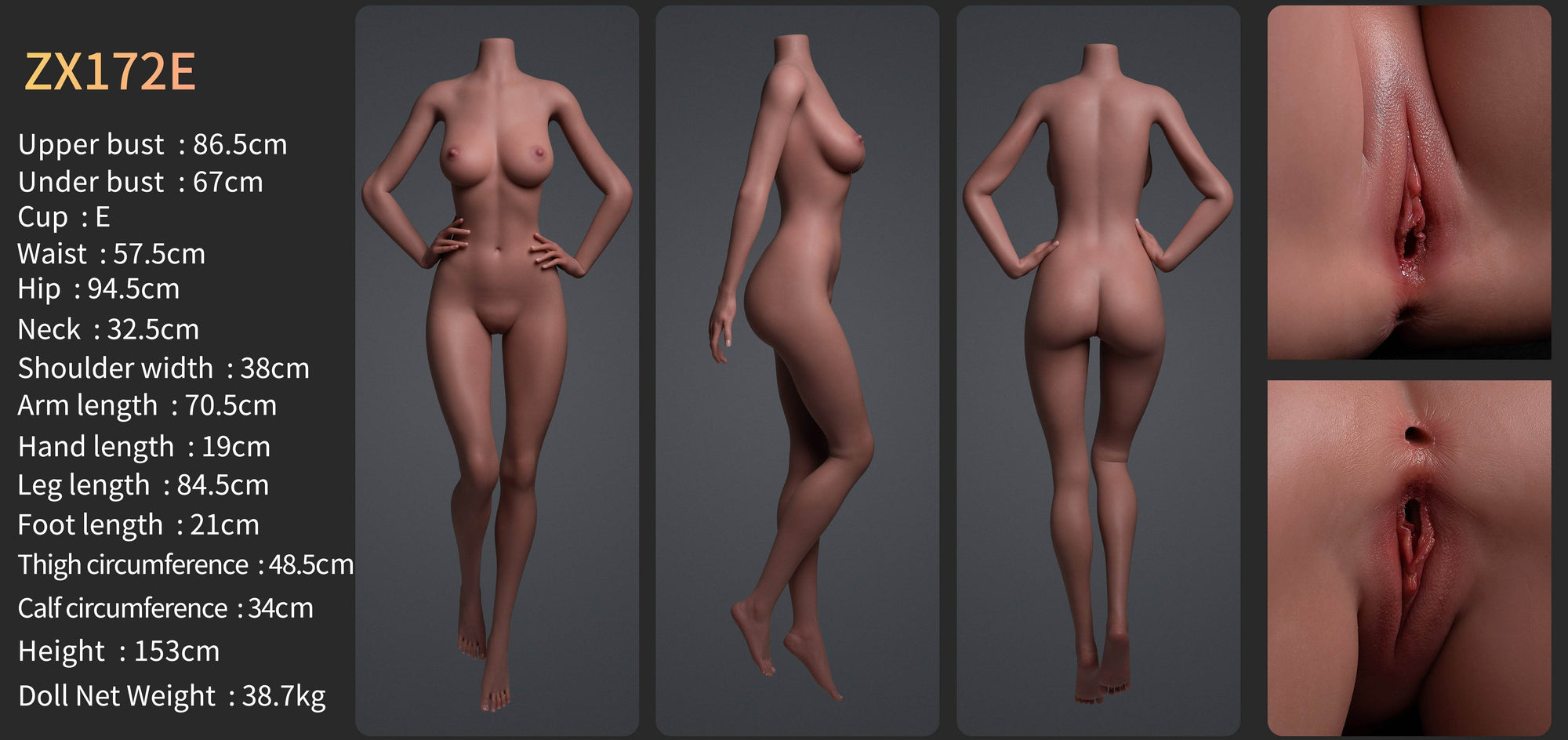 Jasmine Premium Silicone Head (Movable Jaw) + SLE Body Sex Doll - ZELEX® [USA STOCK] - SEX LOVE DOLLS