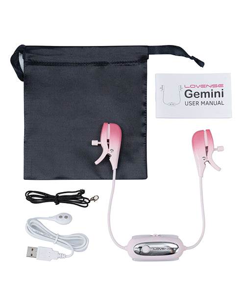 Lovense Gemini Vibrating Nipple Clamps - Pink - SEX LOVE DOLLS