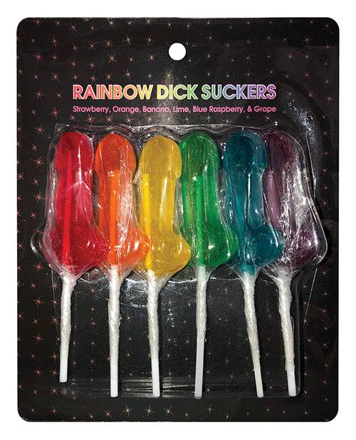 Rainbow Dick Suckers - Asst. Colors/Flavors Pack of 6 - SEX LOVE DOLLS