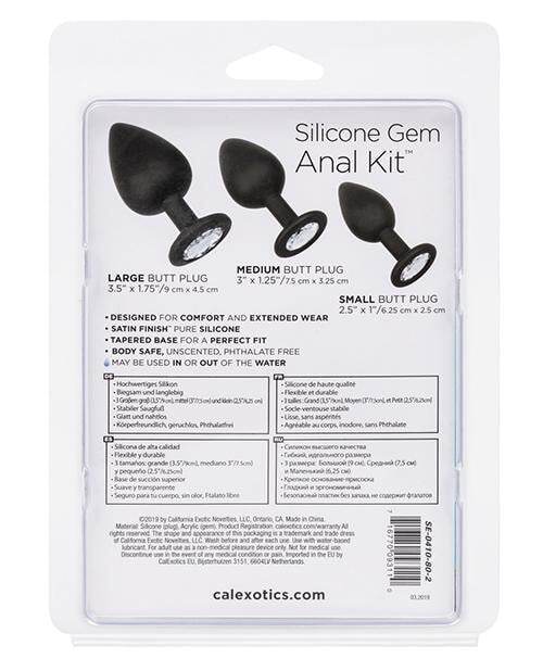 Silicone Gem Anal Kit - Black - SEX LOVE DOLLS
