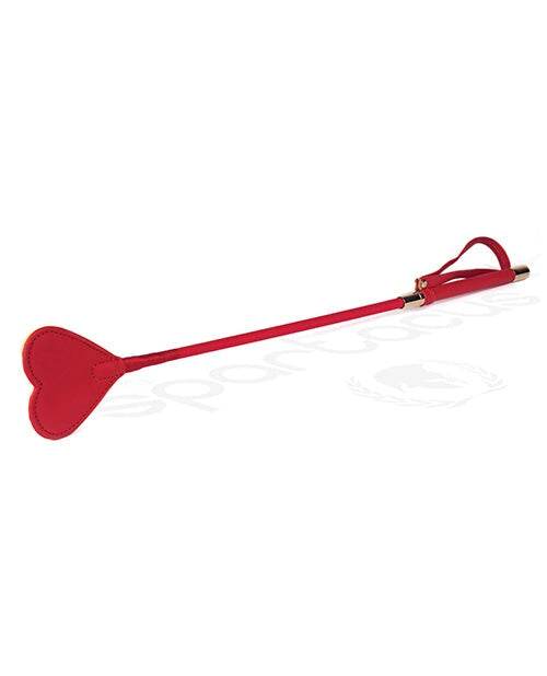 Spartacus Pu Riding Crop W/plush Heart Shape Tip - SEX LOVE DOLLS