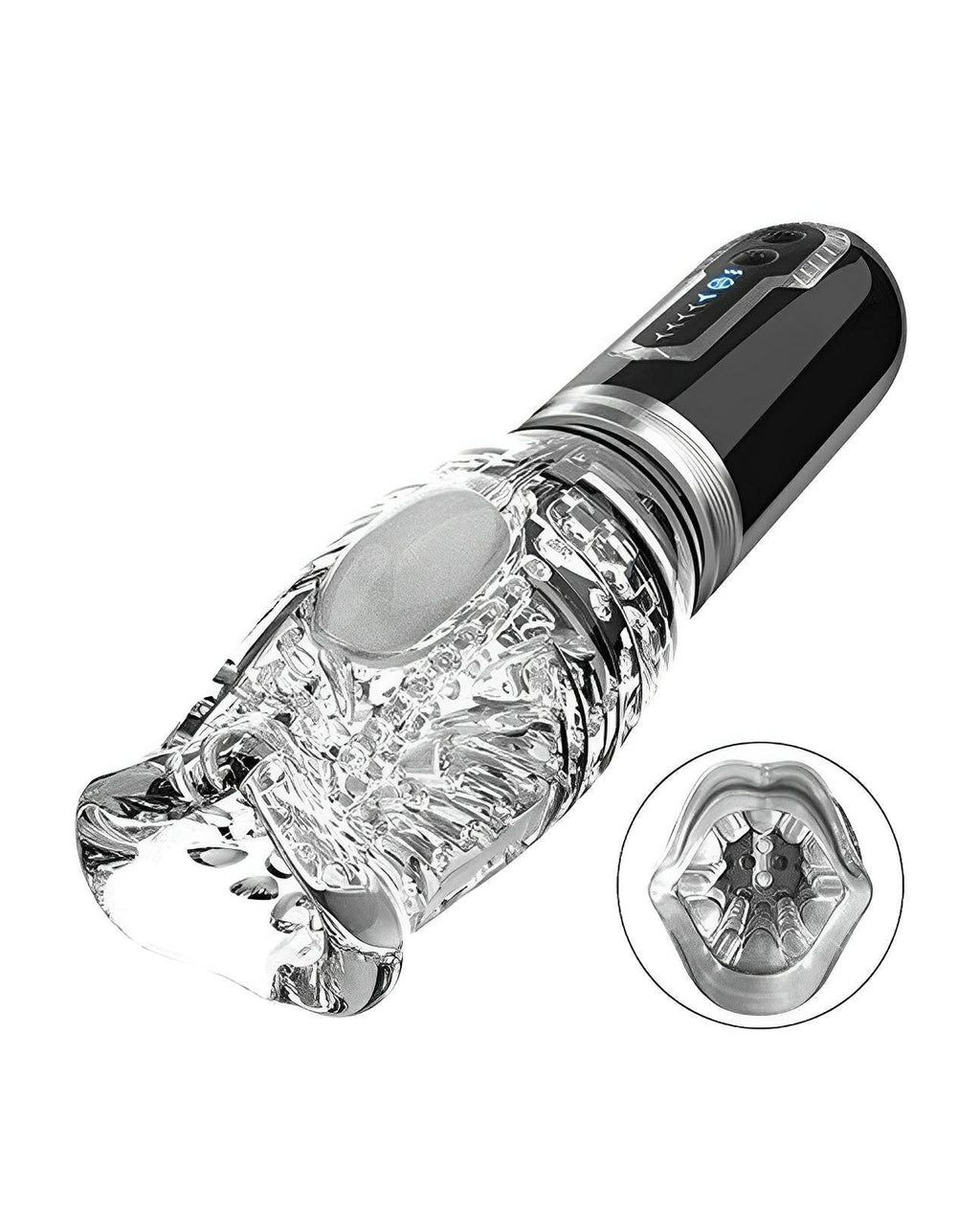 The Male Rose 3 Thrusting, Rotating & Vibrating Oral Sex Masturbator - Black - SEX LOVE DOLLS