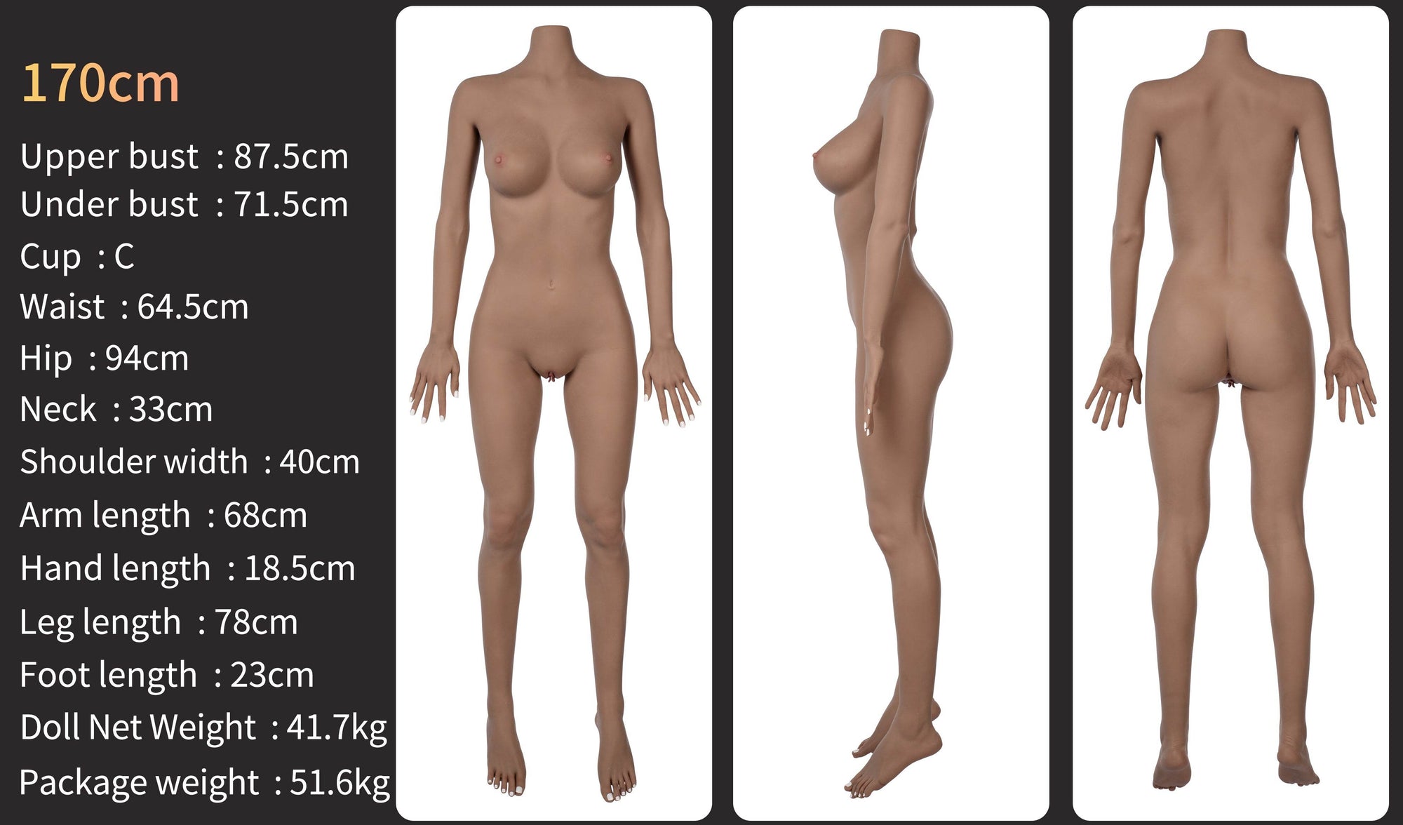 Yvonne(Movable Jaws Version) ZT170C-170cm C Cup Sex Doll GE97-2 - SEX LOVE DOLLS